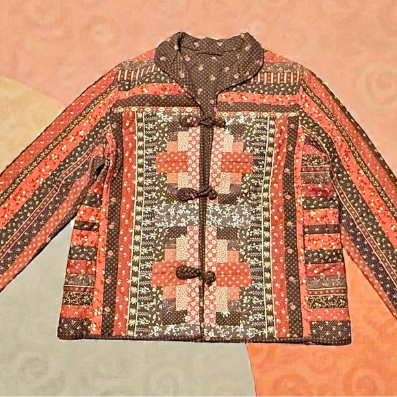 Handmade Quilted Folk Art Jacket | Patchwork Prairie Coat - Picture 7 of 16